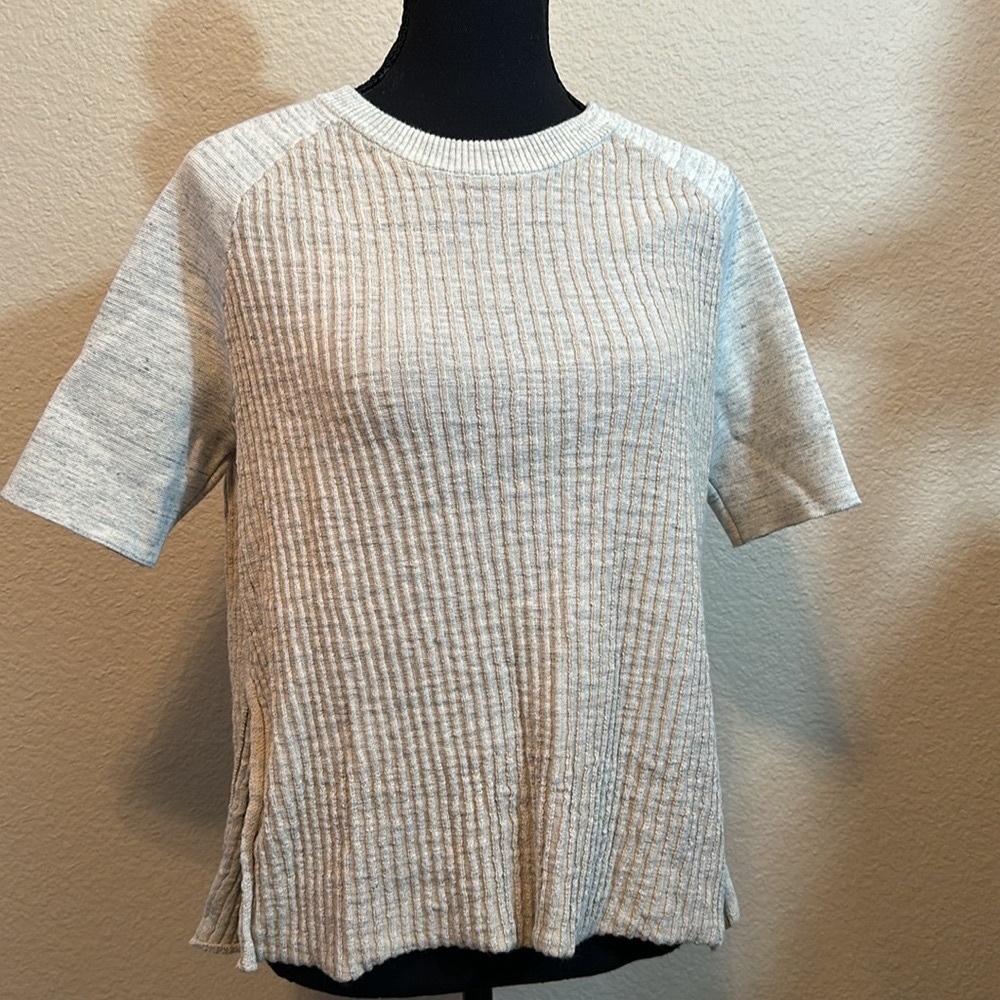 Warren+White side split textured shirt